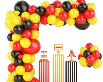 Yellow, Red and Black Balloon Arch Kit Birthday Party Decorations| Baby Shower | Garland Set Balloons Party Supplies