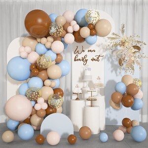 Brown and Blue Balloons Garland Birthday Party Decorations | Baby ...
