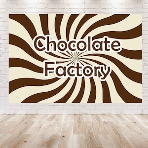 Chocolate Factory Party Backdrop 7x5 FT | Candy Sweets Theme Birthday Decorations | Photo Wall Poster