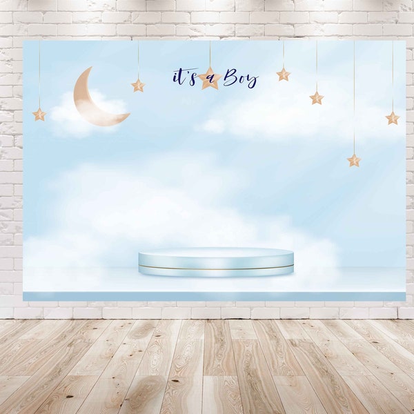 7X5FT It's a Boy Party Decorations Backdrop | Boy Baby Shower Blue Background for Theme Party