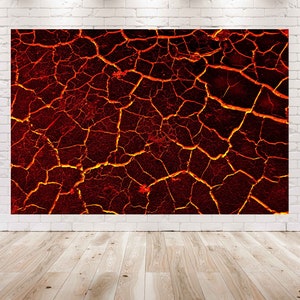 Le sol de 7X5FT est une toile de fond de décorations de fête de lave | Volcano Blast Lava Thème Contexte | Affiche murale photo