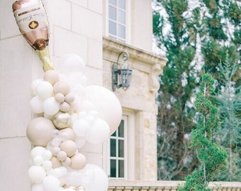 Arco di palloncini bianco e nudo ecologico con ventagli di carta, arco di palloncini  per baby shower, ghirlanda di palloncini color nudo, decorazioni per feste  bianche, beige, Hello Baby -  Italia