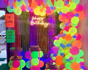 Neon Balloon Arch Kit: Glow Party Decorations, Bridal Shower Garland