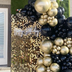 Black and Gold Balloon Arch Kit Birthday Party Decorations | Wedding | Baby Shower | Graduation Garland Set Balloons Party Supplies
