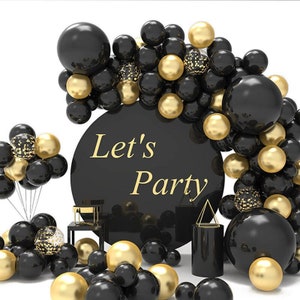 Black and Gold Balloon Arch Kit Birthday Party Decorations | Wedding | Baby Shower | Graduation Garland Set Balloons Party Supplies