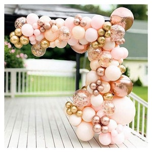 Pink and Rose Gold Balloon Arch Kit Birthday Party Decorations | Wedding | Baby Shower | Bridal Shower Balloons Garland Set