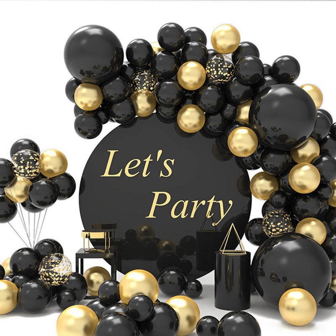 Black and Gold Balloon Arch Kit Birthday Party Decorations Wedding Baby  Shower Graduation Garland Set Balloons Party Supplies 