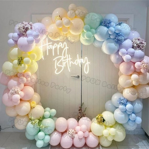 Pastel Balloons Garland Arch Kit, Pastel Rainbow Colorful Macaron Balloons  Garland Birthday Party Decorations for Birthday, Baby Shower, Bridal
