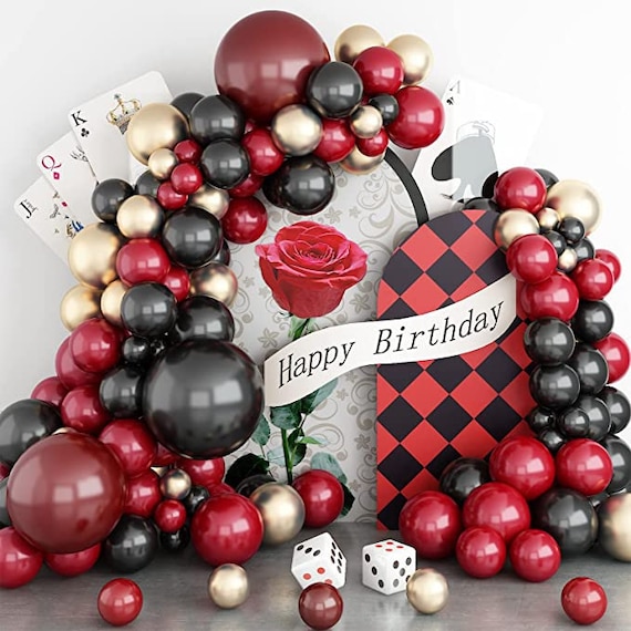 Red and black balloon cheap decorations
