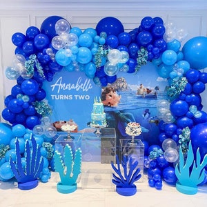 Under The Sea Balloon Garland Birthday Party Decorations | Underwater Baby Shower Room Layout Arch Ocean Balloon Set Party Supplies