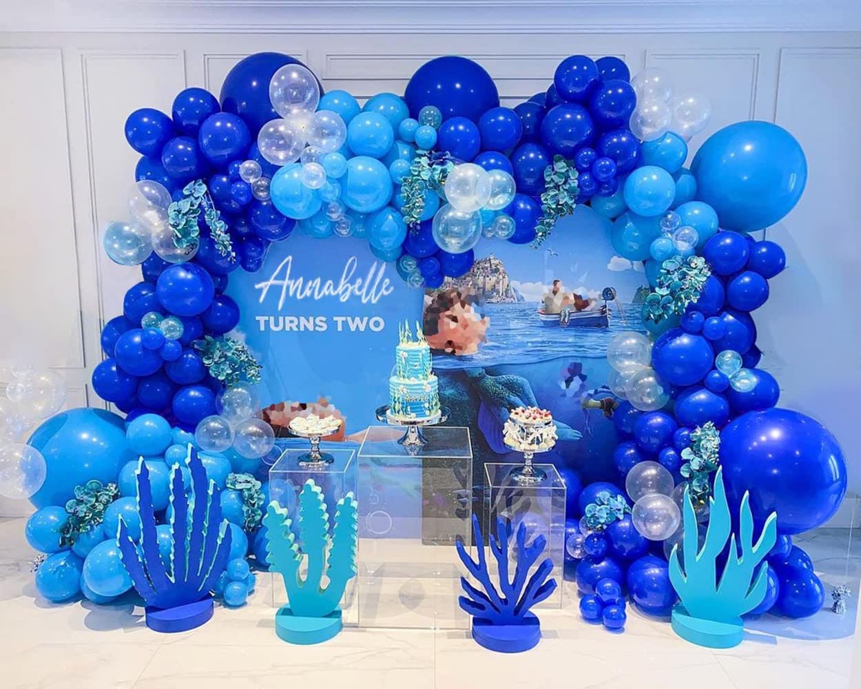 Under The Sea Balloon Garland Birthday Party Decorations | Underwater Baby Shower Room Layout Arch Ocean Balloon Set Party Supplies