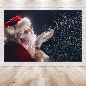 Christmas Santa Party Backdrop 7x5 FT | Winter Holiday Banner | Photoshoot Wall Poster Decorations