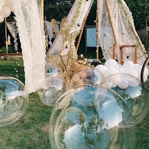 Transparent Bobo Ball Set - 4 Sizes, Clear Balloons for Weddings, Parties, and Event Decorations