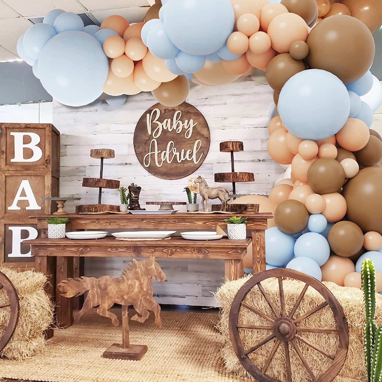 Brown and Blue Balloons Garland Birthday Party Decorations - Etsy
