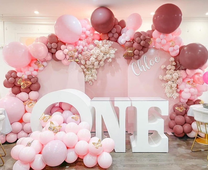 Pink Balloon Garland Rose Birthday Party Decorations Wedding Etsy