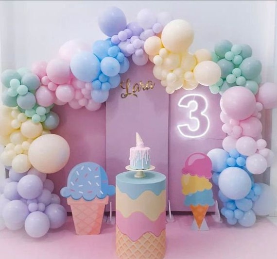 Pastel Rainbow Balloons Garland Birthday Party Decorations Baby