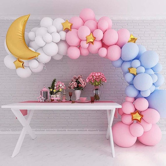 Encanto - Decoraciones de fiesta de cumpleaños, arco de guirnalda de globos  de Encanto rosa, azul, morado, suministros de fiesta de cumpleaños para