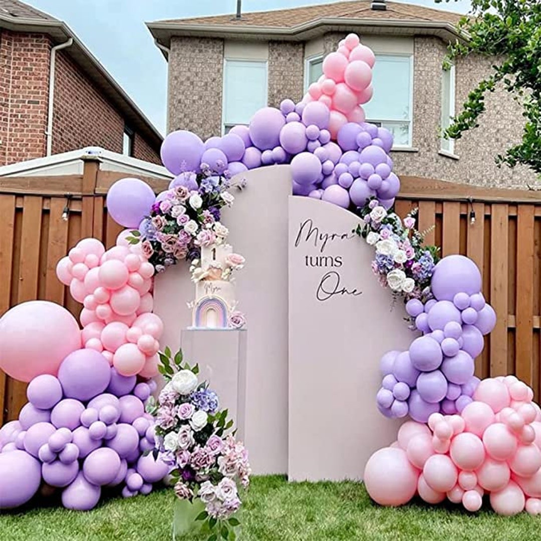Pastel Purple and Pink Colors Balloons Garland Birthday Party - Etsy