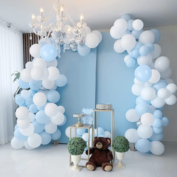 Light Blue and White Balloon Arch Kit Birthday Party Decorations Wedding  Baby Shower 1st Birthday Garland Set Balloons Party Supplies 