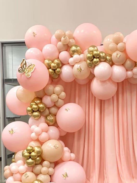 Butterflies Balloon Garland Pink Birthday Party Decorations Wedding Baby  Shower Room Layout Arch Set Hot Pink Balloon Party Supplies 