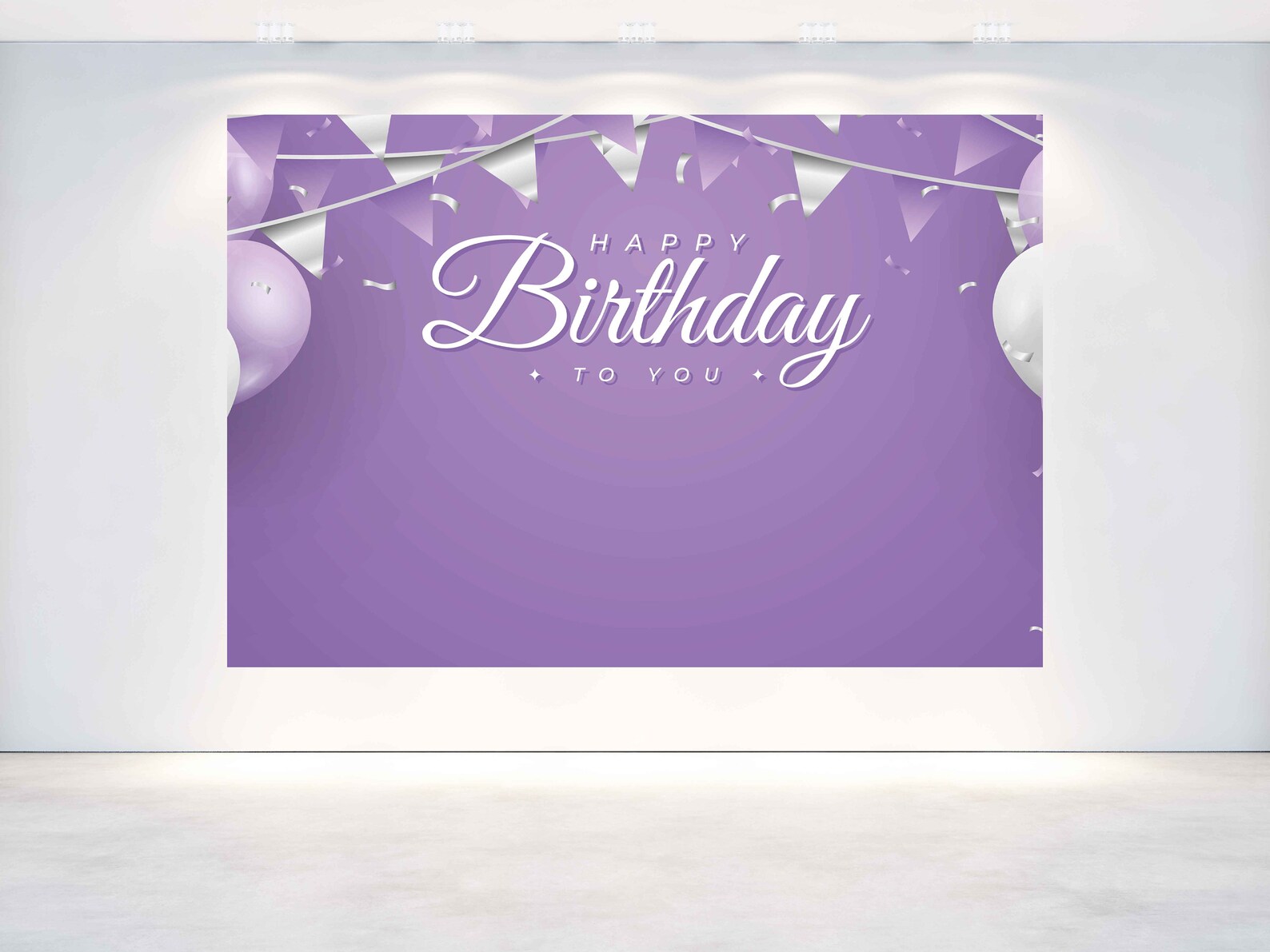 Lofaris 7x5ft Purple Backdrop Happy Birthday Background