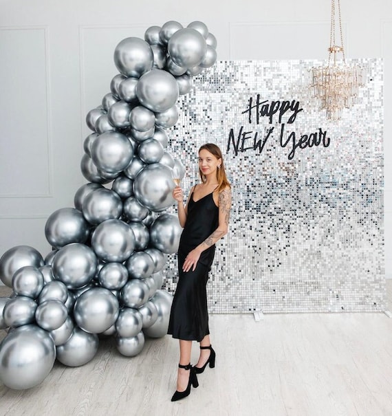 Silver Balloon Decoration Set for New Year Celebrations - Etsy