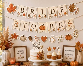 Fall Bride to Be Banner, Autumn Bridal Shower Decorations, Pumpkin Bride Banner, Falling in Love Bridal Shower, Fall Wedding Decor