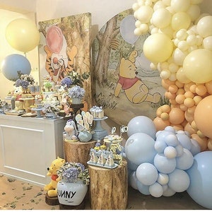 Yellow and Blue Balloons Garland Birthday Party Decorations | Baby Shower Arch Set Classic Bear Boy Theme Balloon Party Supplies