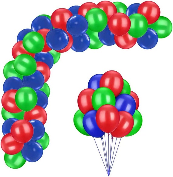 Kit arco palloncino rosso blu e verde Decorazioni per feste di compleanno /  Baby Shower / Ghirlanda Set Palloncini per feste -  Italia