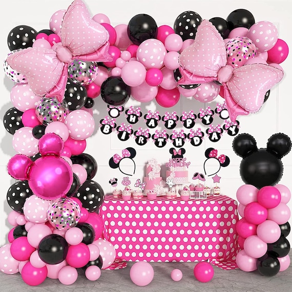 All pink birthday party  Hot pink birthday decorations, Pink birthday party,  Pink birthday decorations