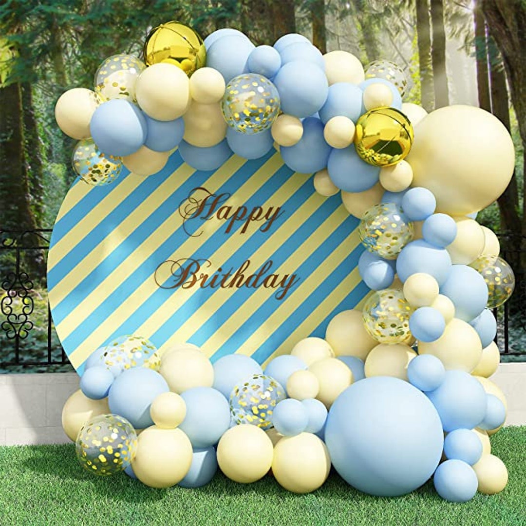 Yellow and Blue Balloons Garland Birthday Party Decorations Baby Shower Arch Set Classic Bear