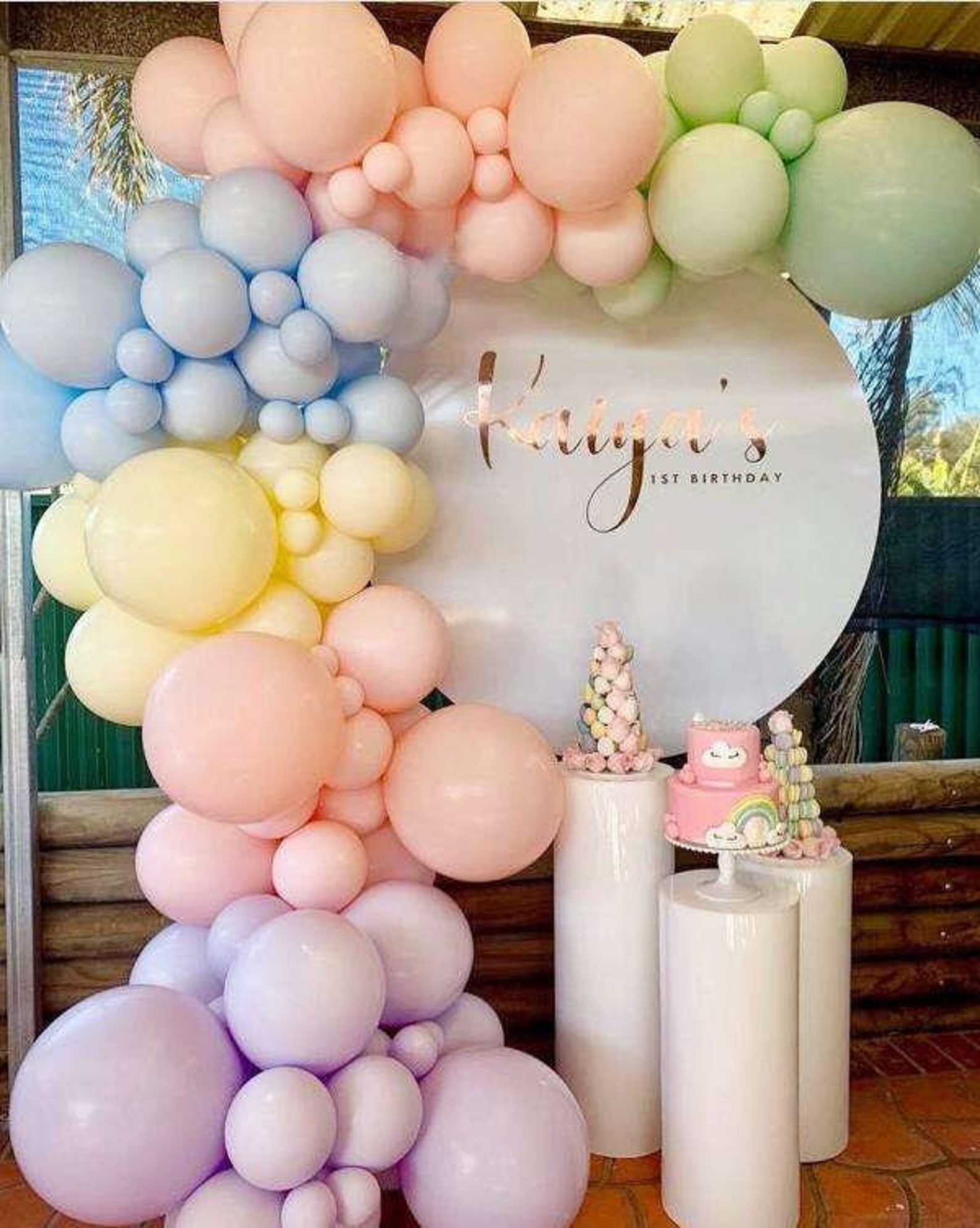 Pastel Colors Balloons Garland Birthday Party Decorations Etsy