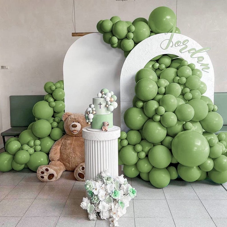 Sage Green Balloon Garland Birthday Party Decorations Etsy
