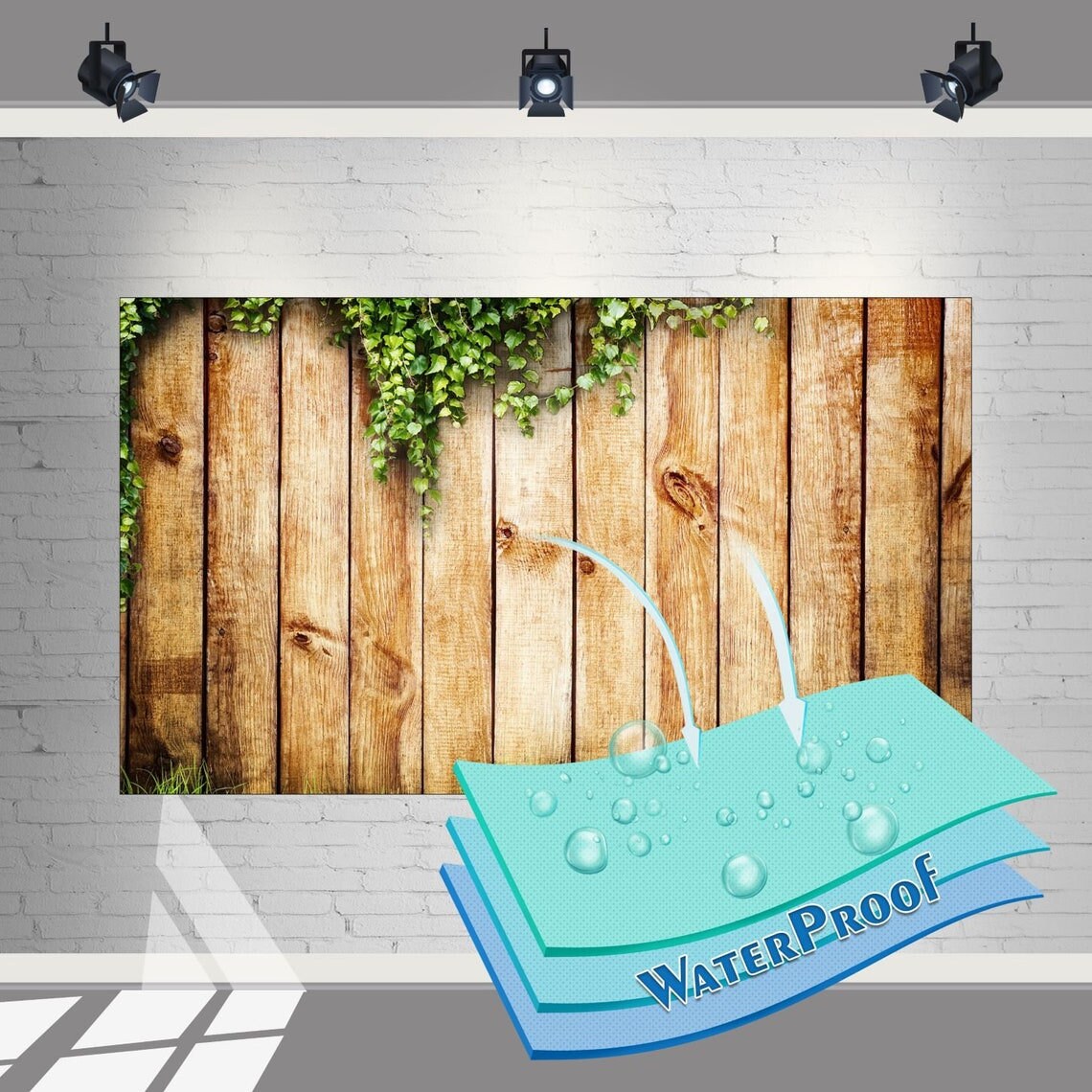 Produktbild von ChloropLastid Rustikale Holzwand 3x2,4m - Fotohintergrund Vintage Holzoptik Für Hochzeiten & Events