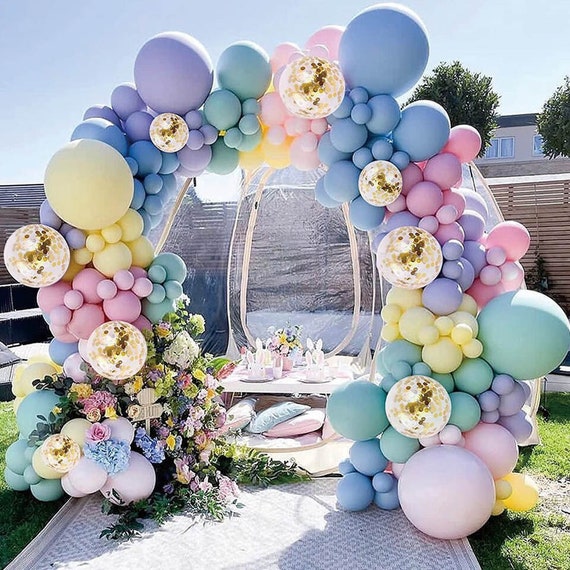 Guirnalda de globos de colores Pastel, decoraciones para fiesta de  cumpleaños/diseño de sala de Baby Shower, conjunto de arco, suministros de  fiesta de globos de Color macarrón claro -  México