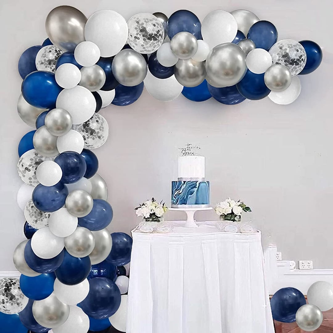 Blue and White Balloon Garland Birthday Party Decorations | Baby Shower ...