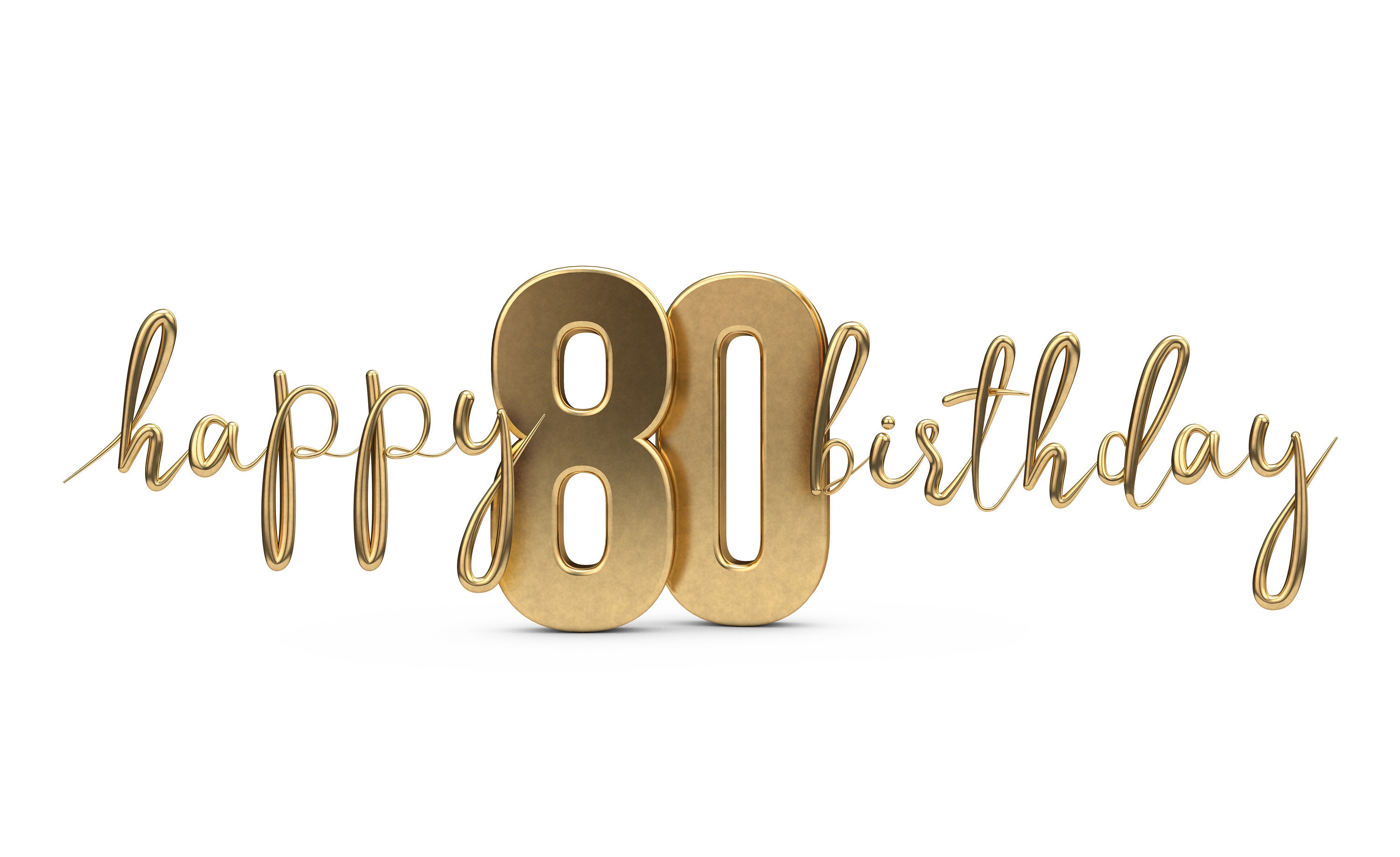 Decorazioni Compleanno 80 Anni Oro - Palloncini Foil, Sfondo, Striscione, Torta, Kit Completo Per Feste
