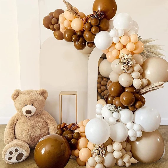 Ballon hochet teddy décoration beige et marron Ballon hochet