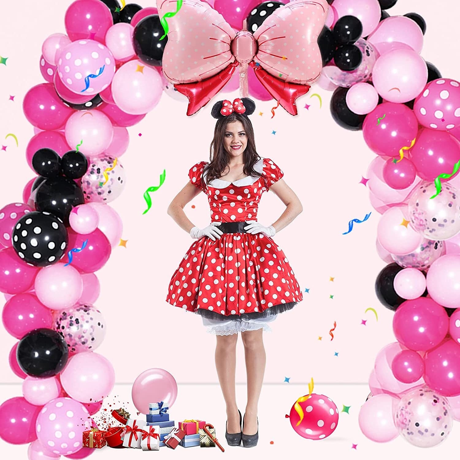 Minnie Mouse Balloon Party Supplies Pink Minnie Latex Party Ball 10/20pcs  12Inch 