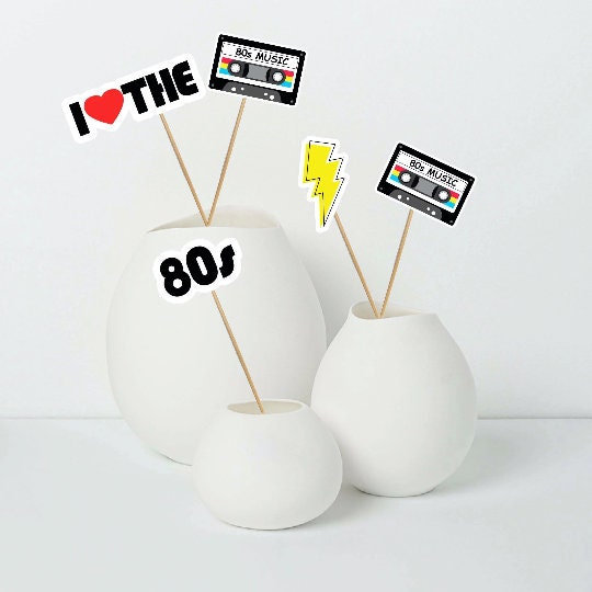 5 Pcs Large Retro Birthday Centerpieces 80s Party Supplies Back to 1980 Birthday Table Decorations Retro Theme