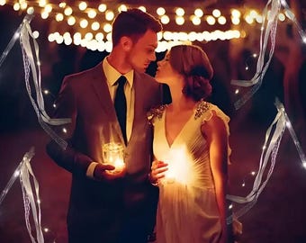 Light-Up Wedding Wands: White Ribbon Send Off Set (10 Pcs)