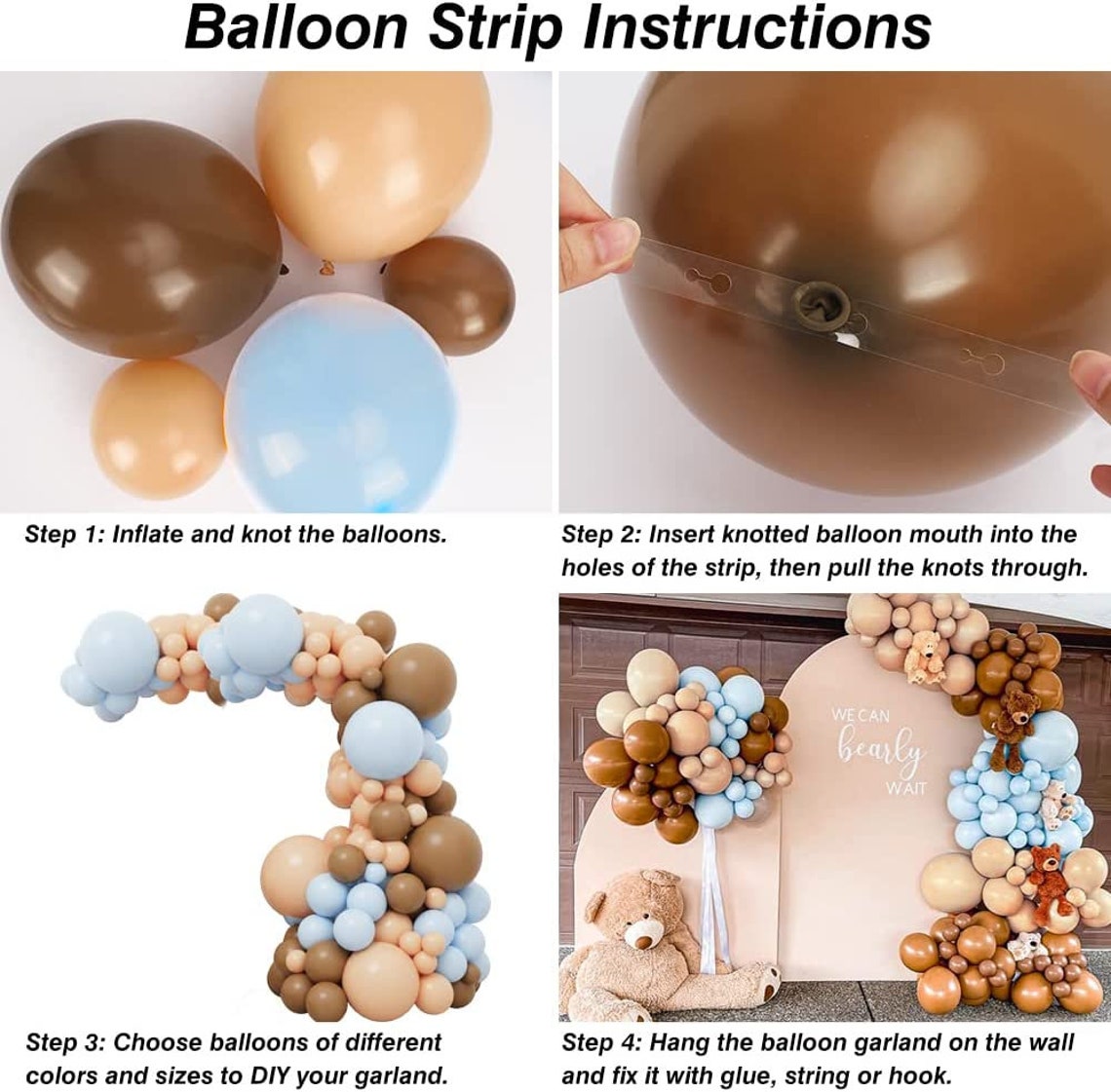 Brown and Blue Balloons Garland Birthday Party Decorations - Etsy