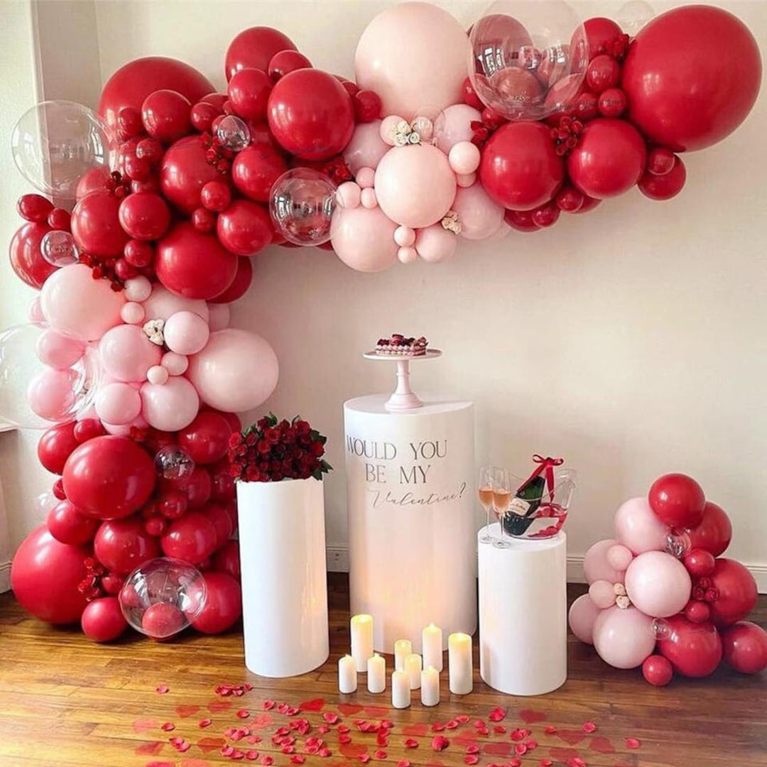 Red and Pink Balloon Garland Hot Pink Birthday Party Decorations
