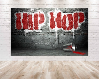 7X5FT Hip Hop Birthday Decorations Backdrop |  90s Rap Theme Background for Any Occasion| Old school Party Photo Wall Poster