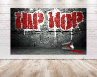 7X5FT Hip Hop Birthday Decorations Backdrop |  90s Rap Theme Background for Any Occasion| Old school Party Photo Wall Poster