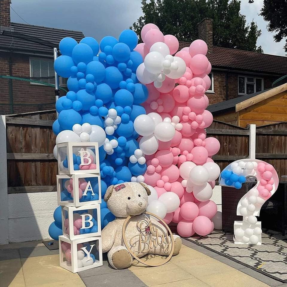 Pink Blue Balloon Bundle Large Backdrop DIY Kit Arch Gender Reveal First Birthday  Baby Shower Elegant Modern Party Decoration 