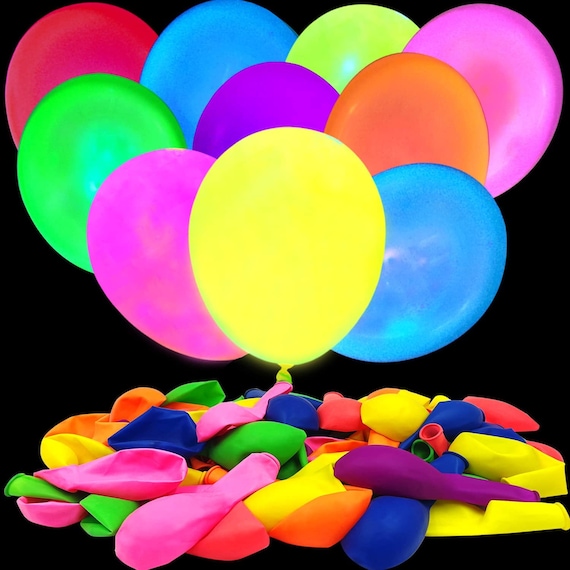 1 Set Neon Birthday Balloons Arch UV Glowing Blacklight Latex Globos Neon  Balloons Garland for Birthday Party Decor Supplies