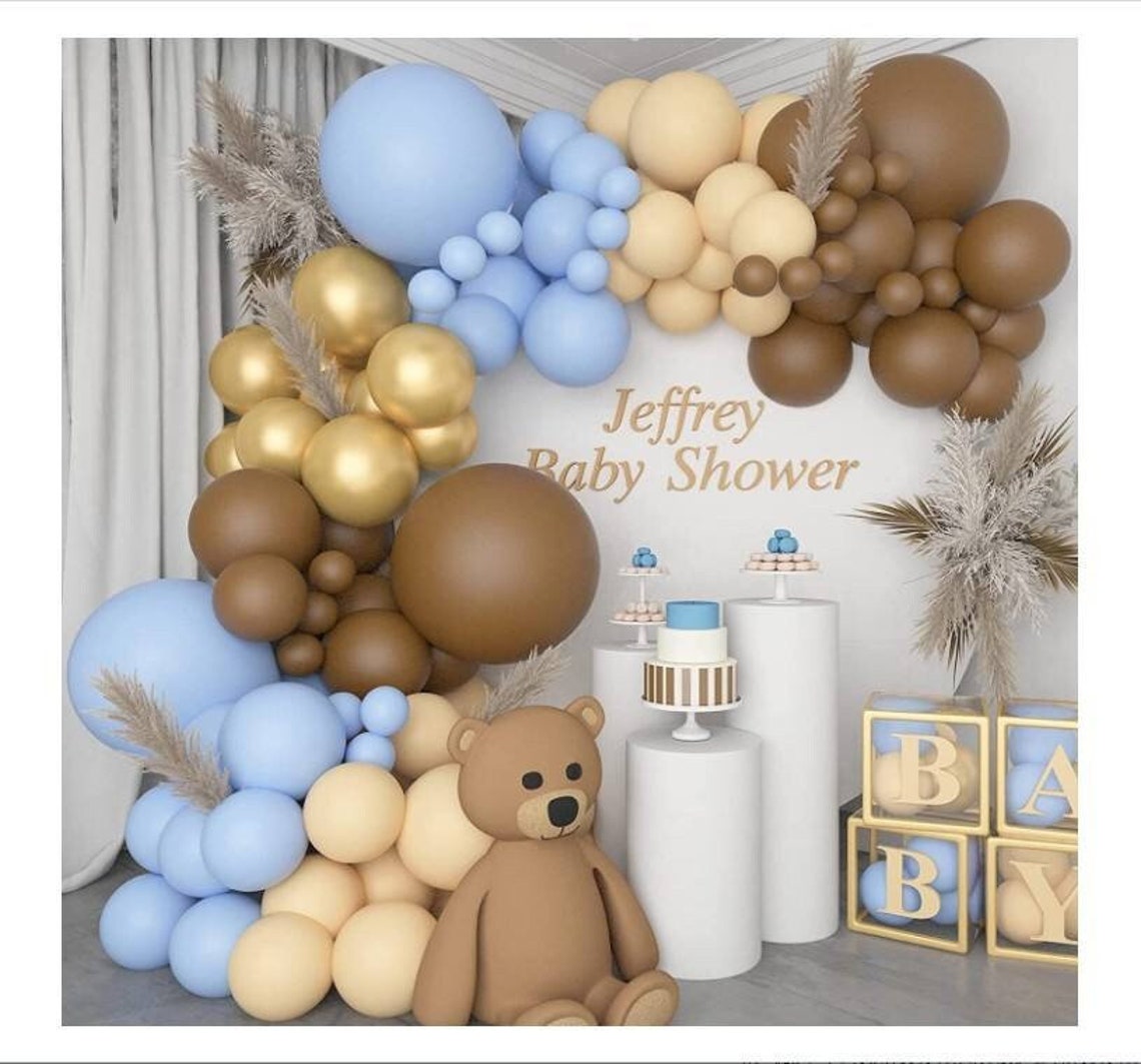 Brown and Blue Balloons Garland Birthday Party Decorations Etsy