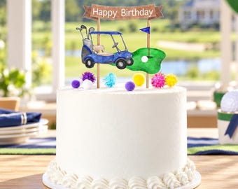 Golf Birthday Cake Topper | Sport Theme Party Decorations | Golf Game Celebration Supplies
