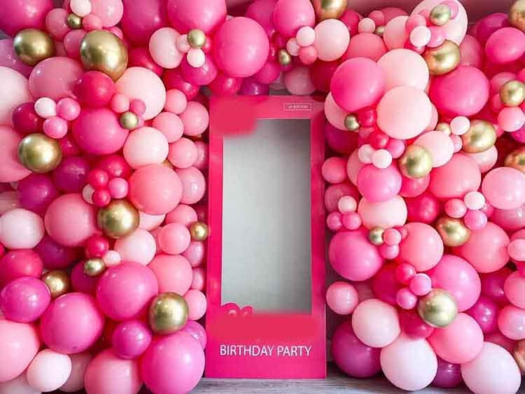 Hot Pink & Gold Balloon Arch Kit: Birthday Party Garland - Etsy